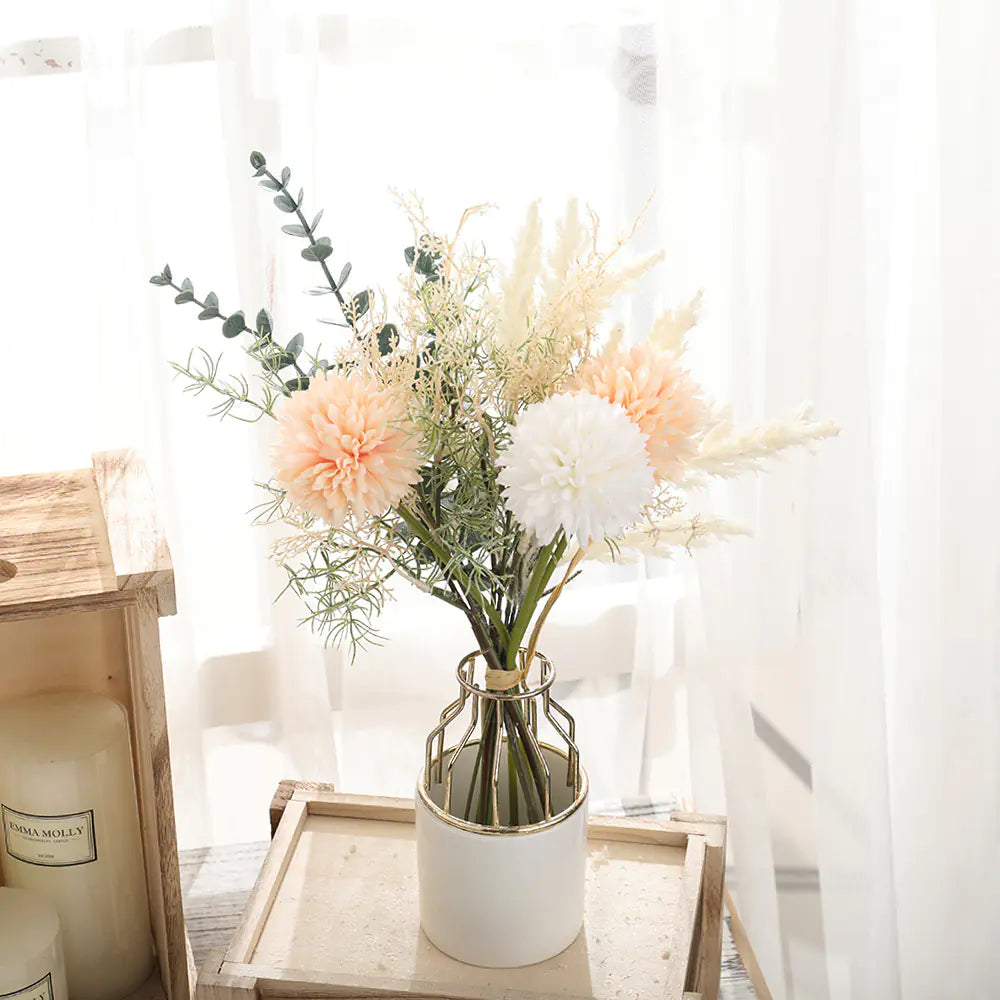 Artificial Flower Bouquet with 3 Heads for Home Decor